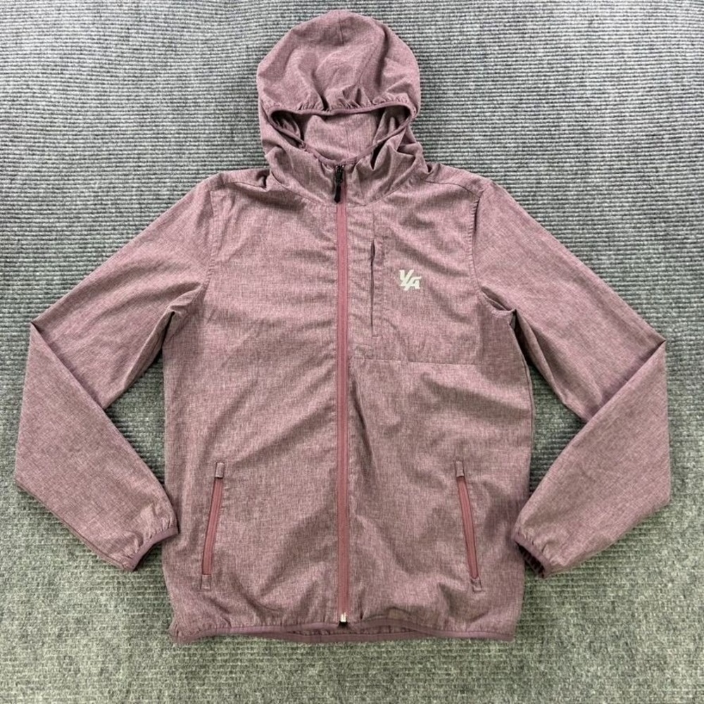 YoungLA Lightweight Hooded Jacket Mens Small Purple Water Resistant Windbreaker